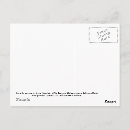 Stone Mountain post card Postkarte (Rückseite)