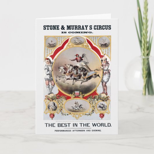 Stone & Murray's Zirkus, circa 1870. Karte (Vorderseite)