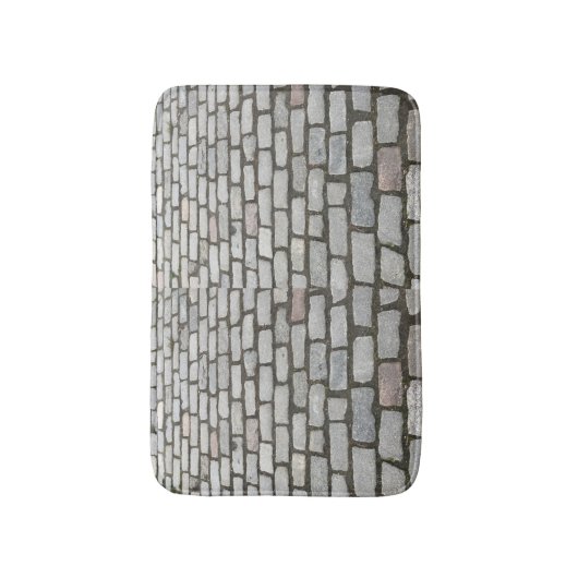 Stone Pathway Gray Cobblestone Street Sidewalk Badematte (Vorderseite Vertikal)