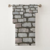 Stone Pathway Gray Cobblestone Street Sidewalk Badhandtuch Set (Insitu)