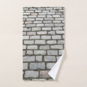 Stone Pathway Gray Cobblestone Street Sidewalk Badhandtuch Set (Handtuch)