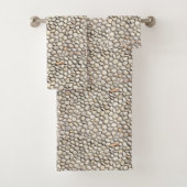 Stone Pathway Gray Cobblestone Street Sidewalk Badhandtuch Set (Insitu)