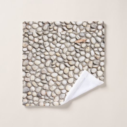 Stone Pathway Gray Cobblestone Street Sidewalk Badhandtuch Set (Waschlappen)