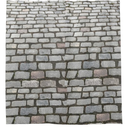 Stone Pathway Gray Cobblestone Street Sidewalk Duschvorhang (Vorderseite)