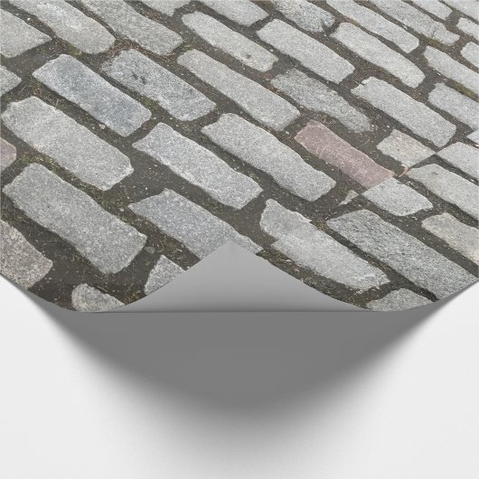 Stone Pathway Gray Cobblestone Street Sidewalk Geschenkpapier (Ecke)
