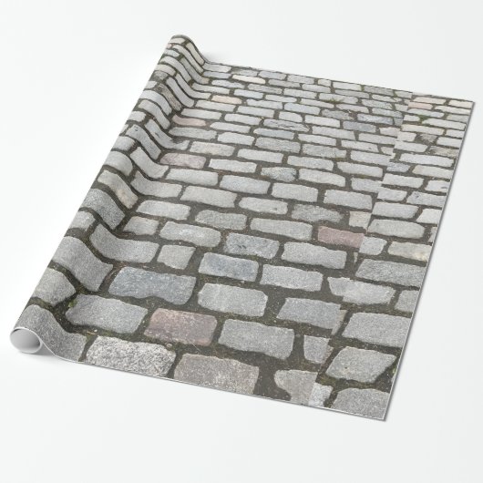 Stone Pathway Gray Cobblestone Street Sidewalk Geschenkpapier (Ungerollt)