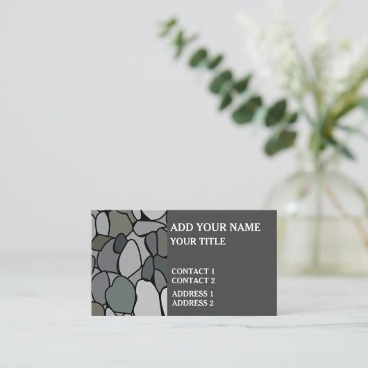 Stone Pebbles Visitenkarte (Stehend Vorderseite)