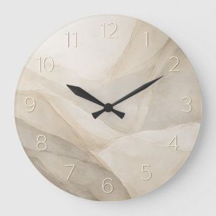 Stone Quiet — Minimalistische geprägte Ziffern Große Wanduhr
