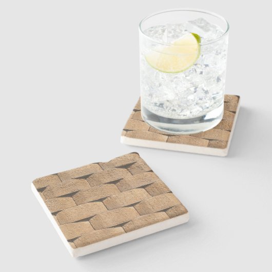 Stone-Retaining Wall Textur, Square Untersetzer (Seitenansicht)