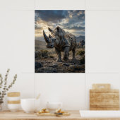 Stone Rhino Rugged Plains Poster (Küche)
