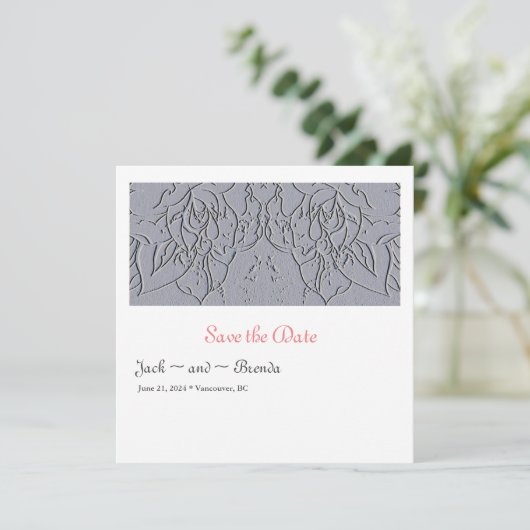 Stone Rose Save the Date (Stehend Vorderseite)