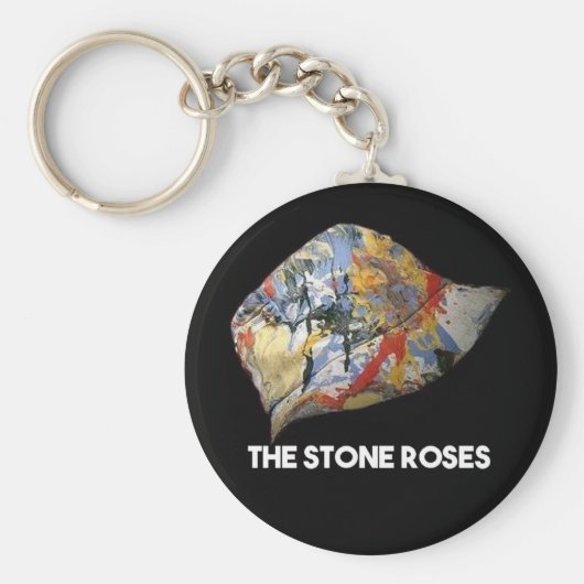 Stone Roses Hat Manchester Button Key Ring Schlüsselanhänger (Vorne)