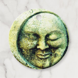 Stone schauen Mond und Sonne Gesicht Halbmond Geschenkanhänger