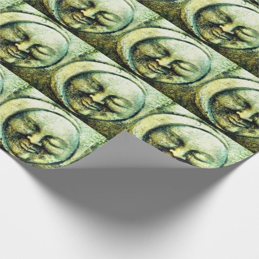 Stone schauen Mond und Sonne Gesicht Halbmond Geschenkpapier (Ecke)