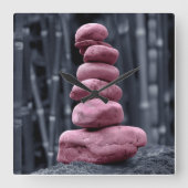 Stone Stack Quadratische Wanduhr (Vorderseite)