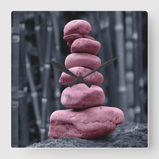Stone Stack Quadratische Wanduhr (Vorderseite)