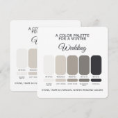 Stone Taupe Charcoal Winter Wedding Palette Card Einladung (Vorne/Hinten)