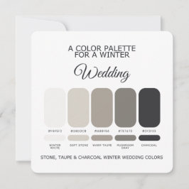 Stone Taupe Charcoal Winter Wedding Palette Card Einladung