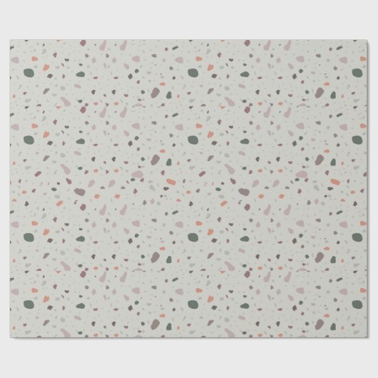 Stone Terrazzo Pattern Geschenkpapier (Flach)