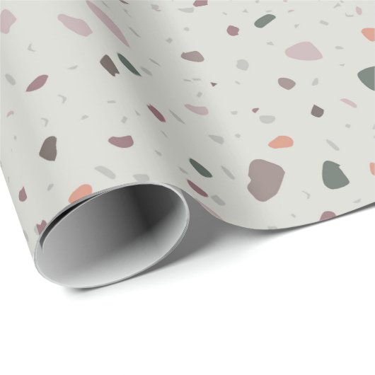 Stone Terrazzo Pattern Geschenkpapier (Rolleneckpunkt)
