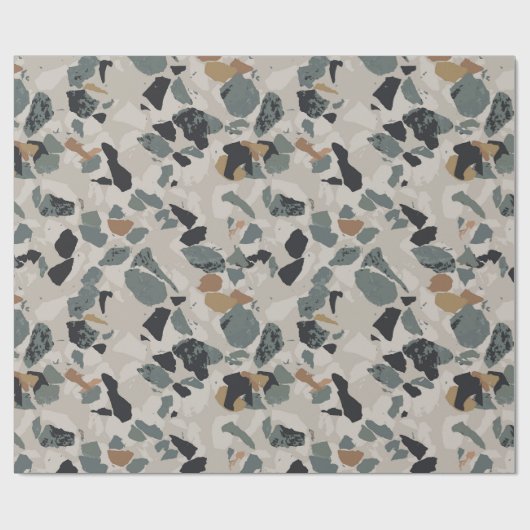 Stone Terrazzo Pattern Geschenkpapier (Flach)