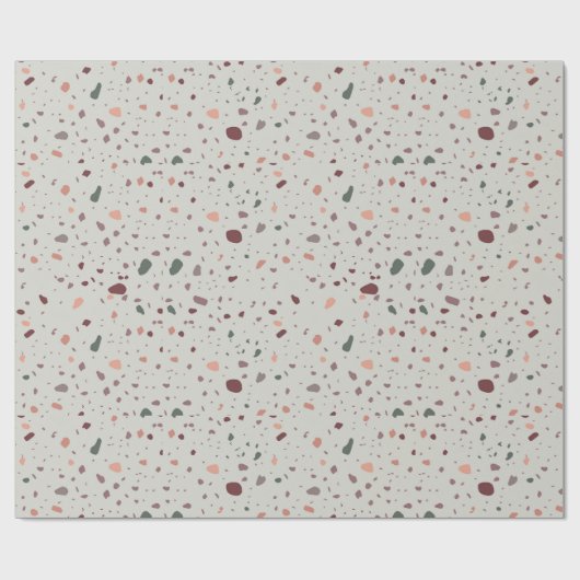 Stone Terrazzo Pattern Geschenkpapier (Flach)