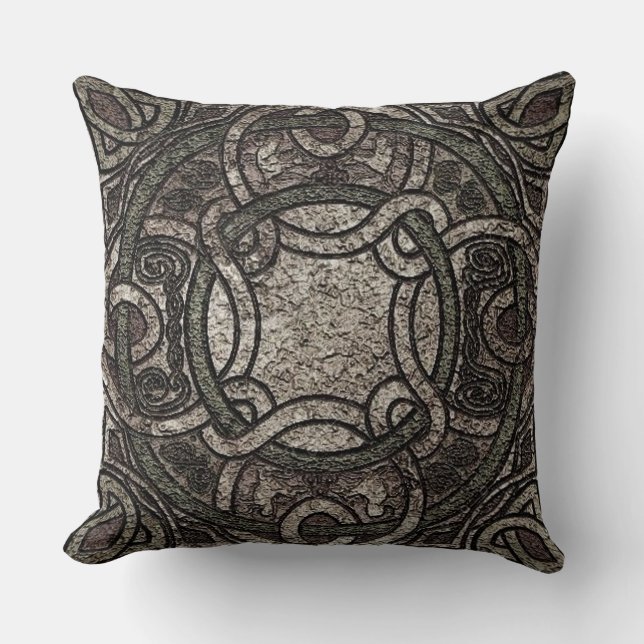 Stone Texture Celtic Knot Kissen (Vorderseite)