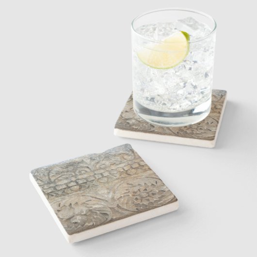 Stone Texture from Israel Square Untersetzer (Seitenansicht)