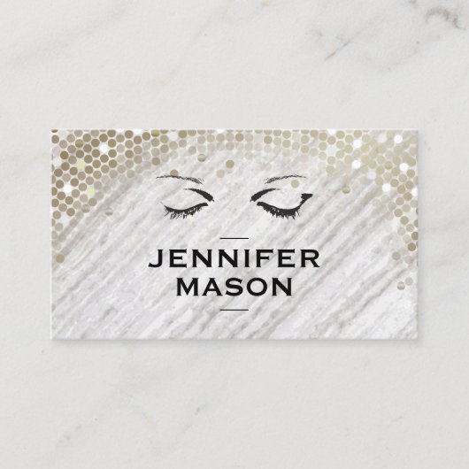 Stone Texture Sequin Akzent Augen Lashes Visitenkarte (Vorderseite)
