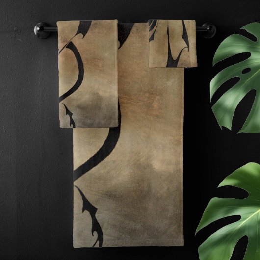 Stone Tile Dragon Badhandtuch Set