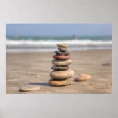 Stone Tower on Beach Poster (Vorne)