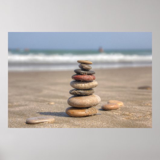 Stone Tower on Beach Poster (Vorne)
