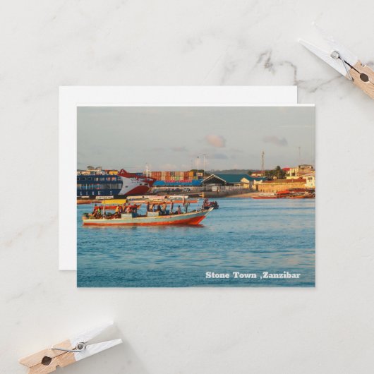 Stone Town, Sansibar Afrika Karte (Vorderseite/Rückseite Beispiel)