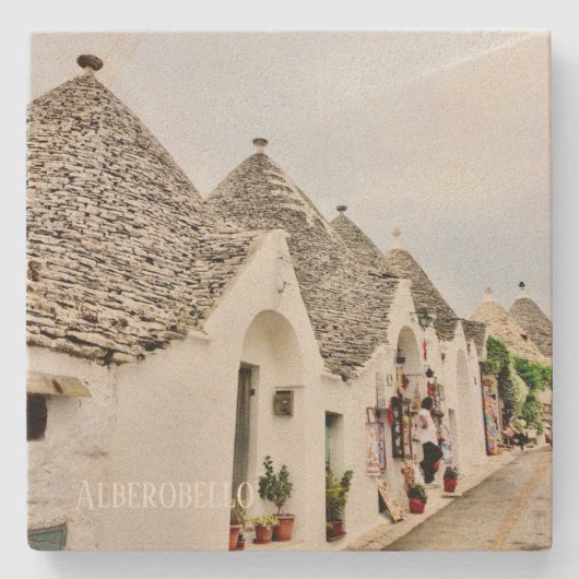 Stone Untersetzer Alberobello in Puglia, Italien (Vorderseite)