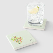 Stone Untersetzer: Asiatische Zeit der Schönheit Steinuntersetzer (Seitenansicht)