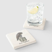 Stone Untersetzer - Falken - Immer wachsam (Seitenansicht)