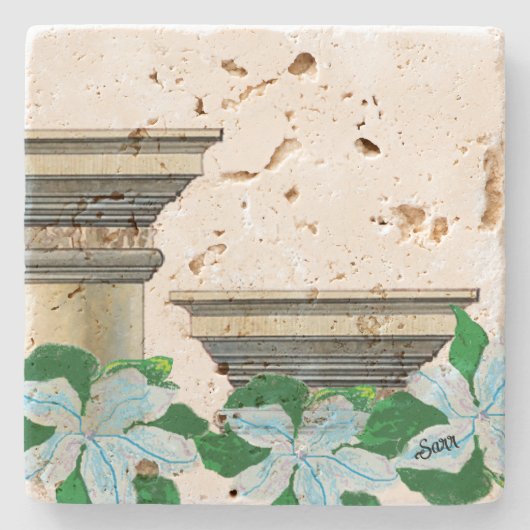 Stone Untersetzer: Grecian Columns Steinuntersetzer (Vorderseite)