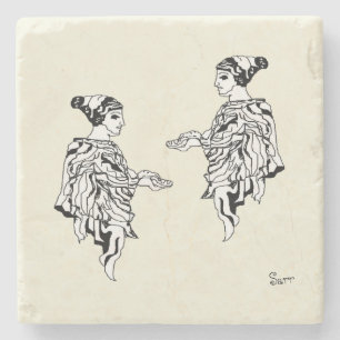 Stone Untersetzer: Griechische Statue Steinuntersetzer