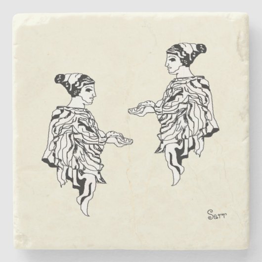 Stone Untersetzer: Griechische Statue Steinuntersetzer (Vorderseite)