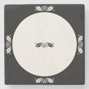Stone Untersetzer - Holly-Blätter in Schwarz/Weiß