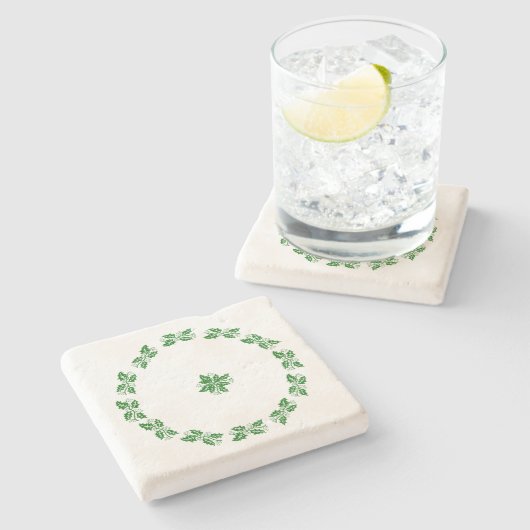 Stone Untersetzer - Holly Wreath (Seitenansicht)