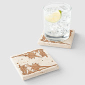 Stone Untersetzer - Leafarbenhalterungen (Seitenansicht)