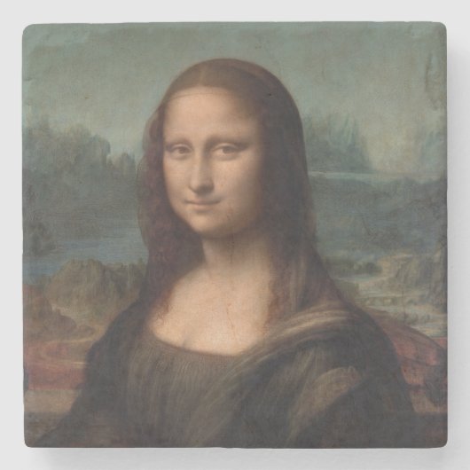 STONE UNTERSETZER: LEONARDO DA VINCI: Mona Lisa Steinuntersetzer (Vorderseite)