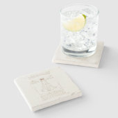 STONE UNTERSETZER: LEONARDO DA VINCI: VITRUVIAN MA STEINUNTERSETZER (Seitenansicht)