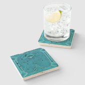 Stone Untersetzer Marble Art Nouveau (Seitenansicht)