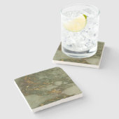 Stone Untersetzer Marble Green Gold Metall (Seitenansicht)