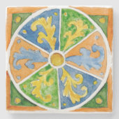 Stone Untersetzer mit sizilianischem Fliesendesign (Vorderseite)