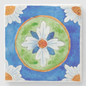 Stone Untersetzer mit sizilianischem Fliesendesign (Vorderseite)