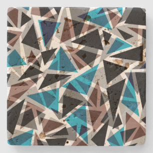 Stone Untersetzer Nahtlose geometrische Dreiecke