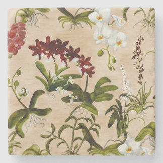 Stone Untersetzer - Orchid-Muster in Beige